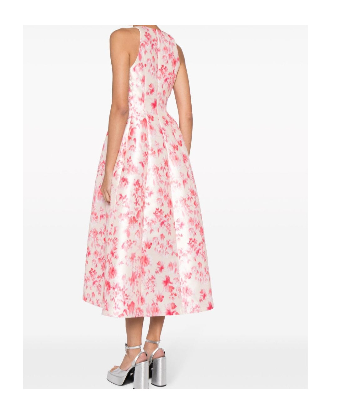 Philosophy Di Lorenzo Serafini Womens Fantasy Print Ivory Floral-print Sweetheart-neck Woven Midi Dr In Multi