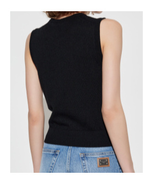 Dolce & Gabbana Sleeveless Round-neck Top In Black