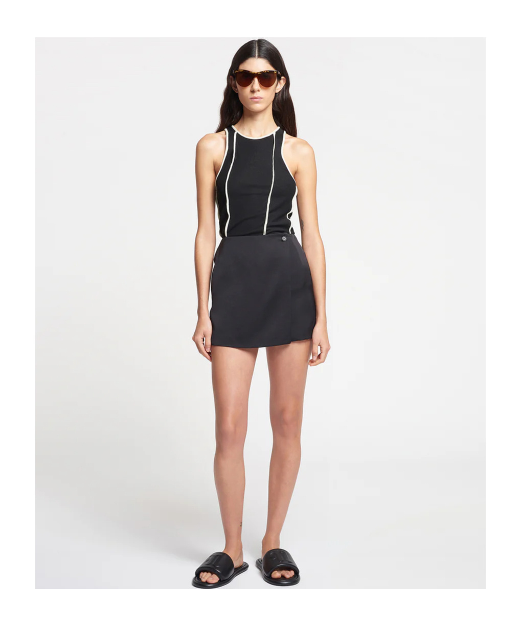 Nanushka Svana Wrap Skorts In Black