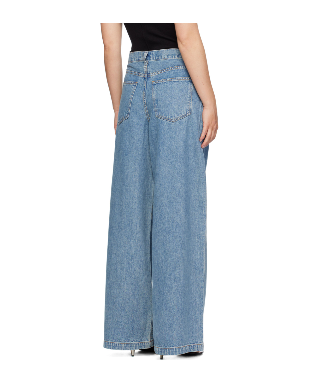 Agolde Five Pocket Denim Trousers In Blue