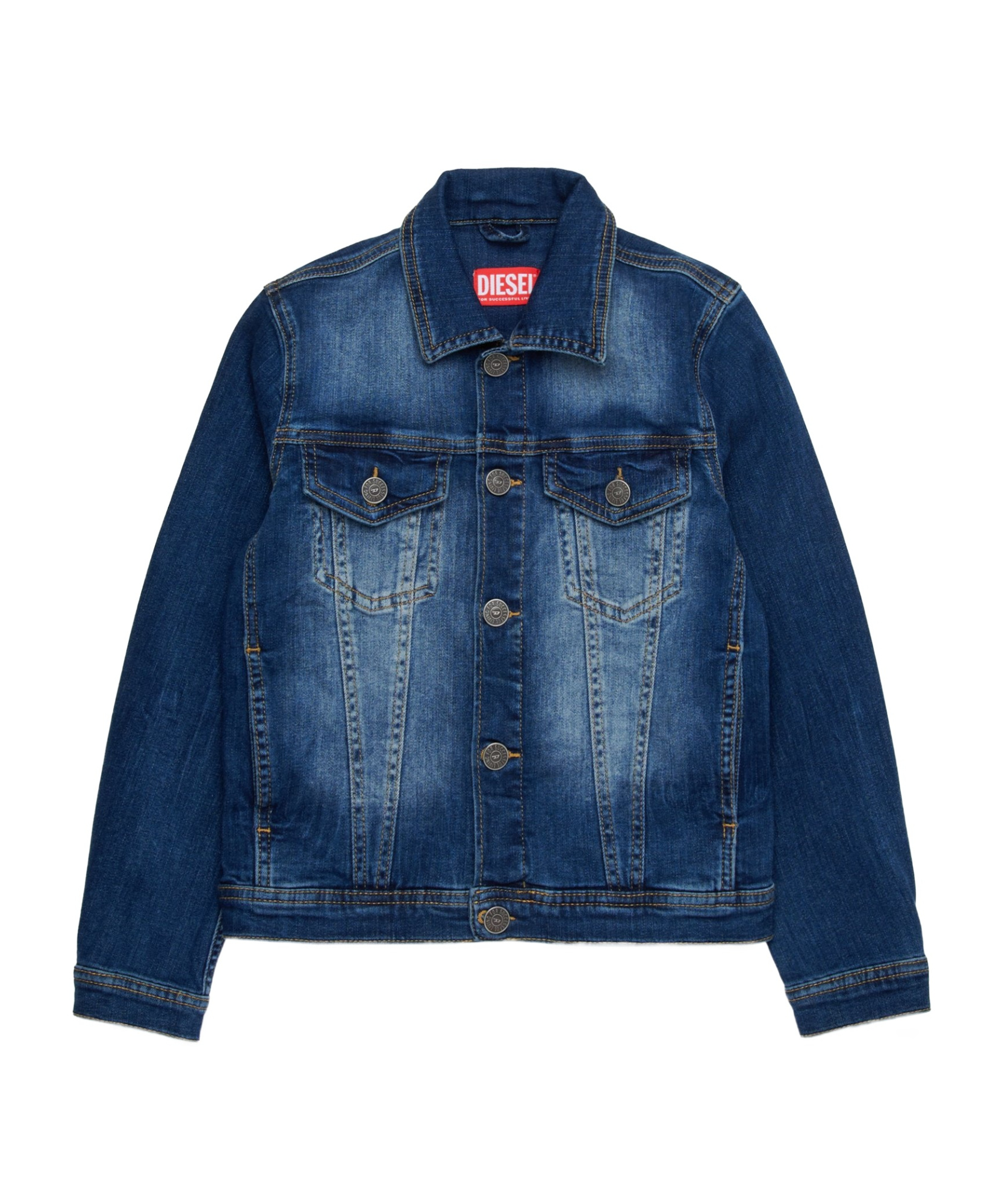 Diesel Kids Long-sleeved Denim Jacket In Blue
