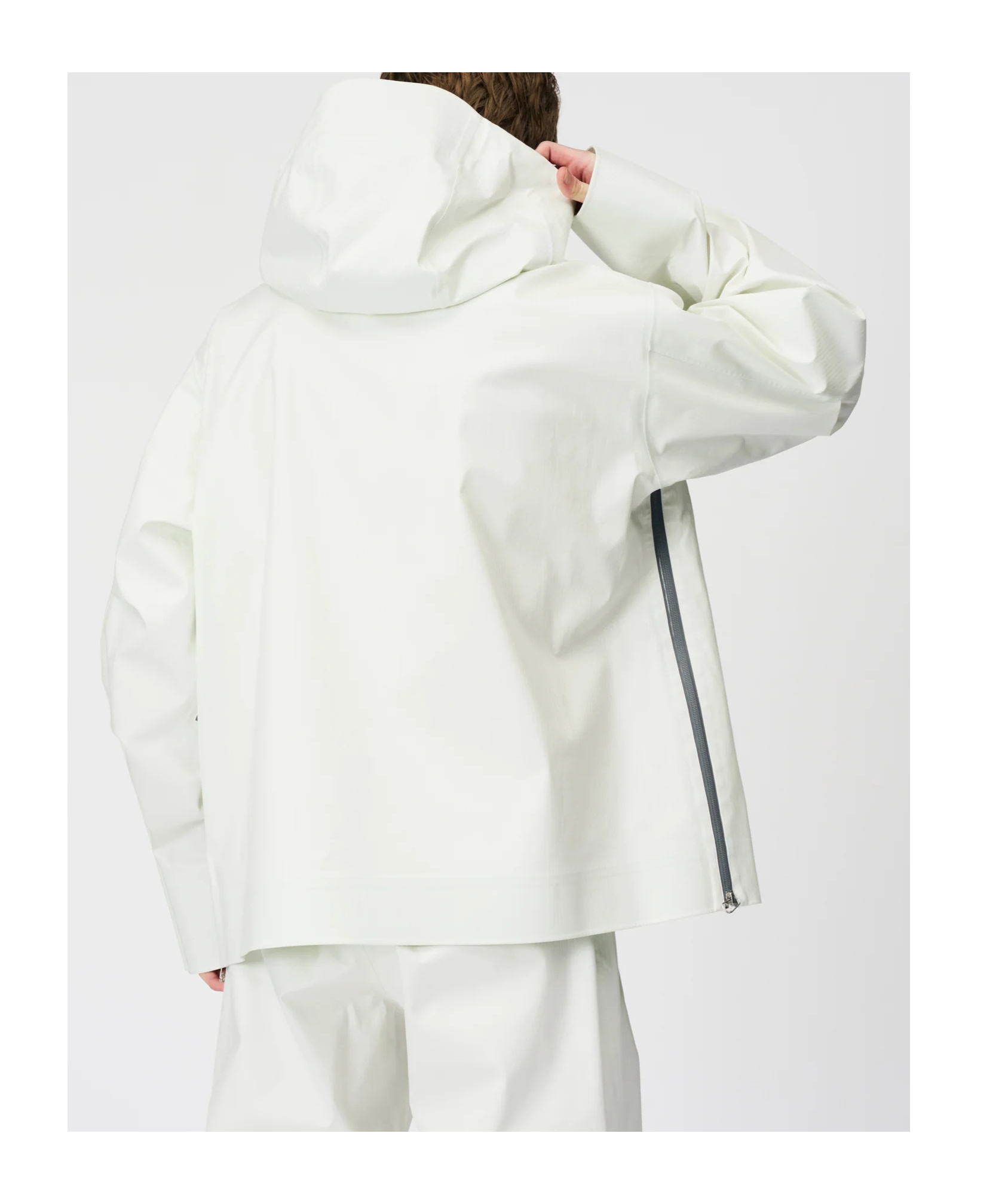 Goldwin Oamc Hooded Zip-front Jacket In White