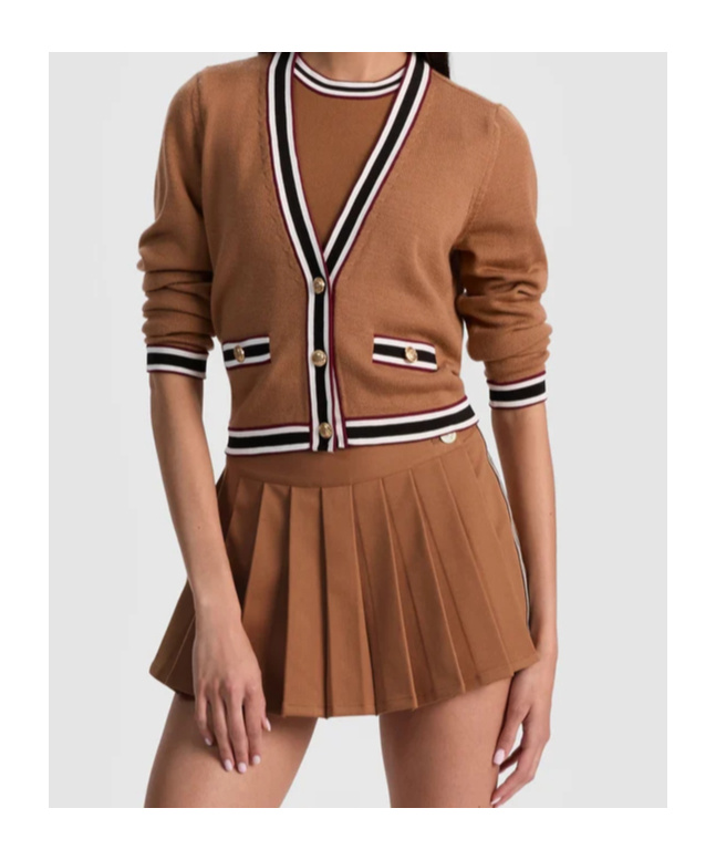 Alice And Olivia Kingsley Cardigan In Brown