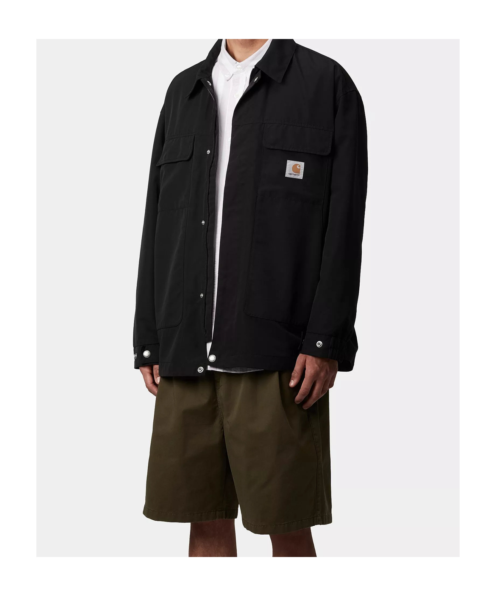 Carhartt Work In Progress Selby Cotton Canvas Button-up Shirt Jacket In Black