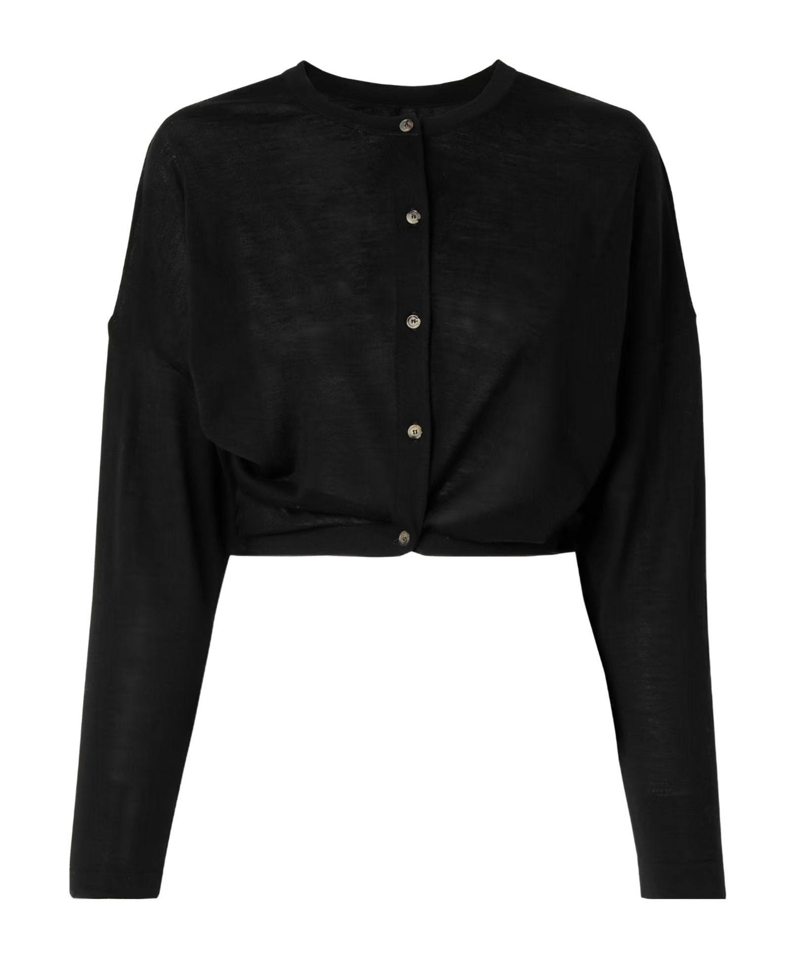Khaite Long-sleeved Cardigan In Black