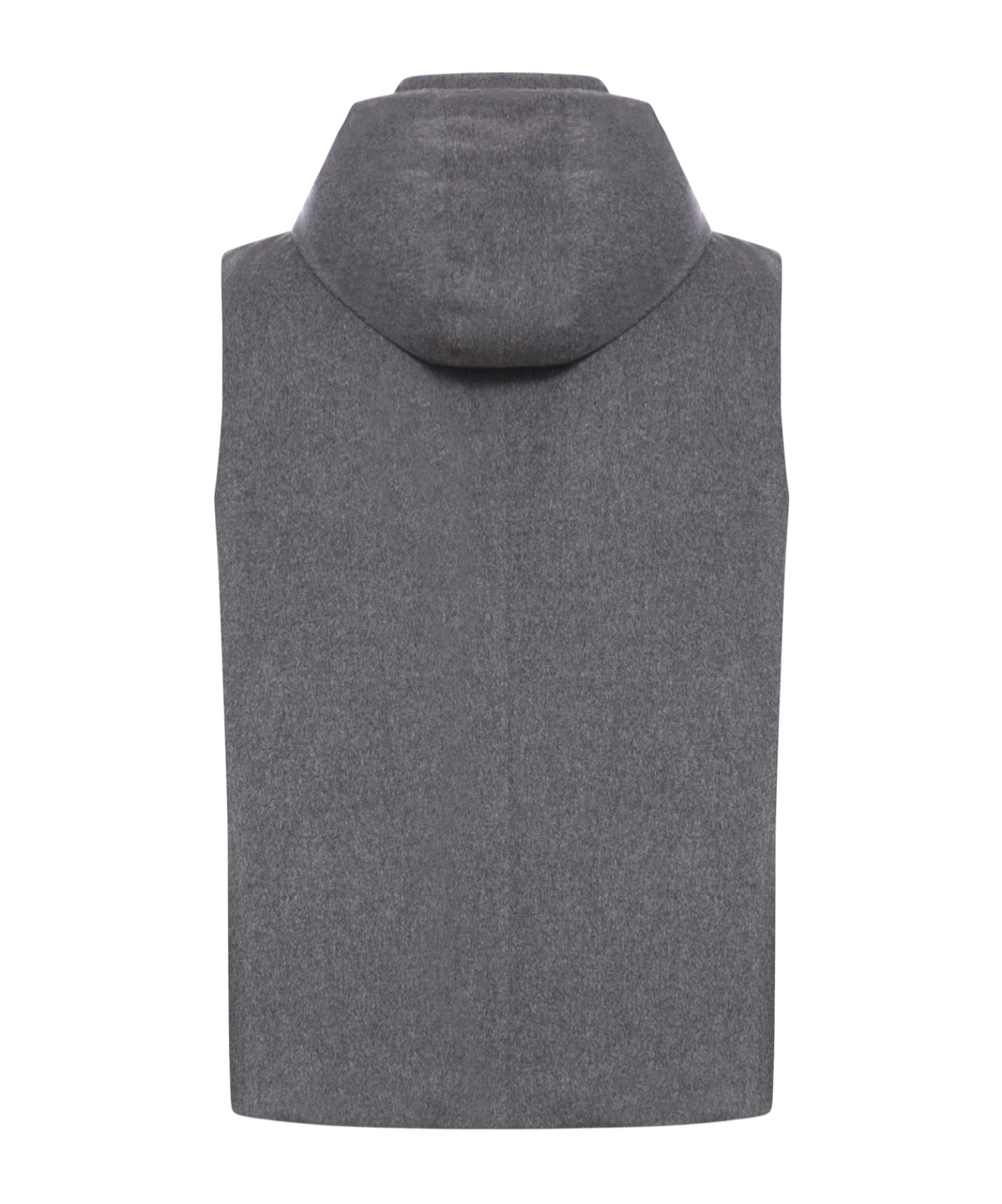 Brunello Cucinelli Flannel Hooded Down Vest In Gray