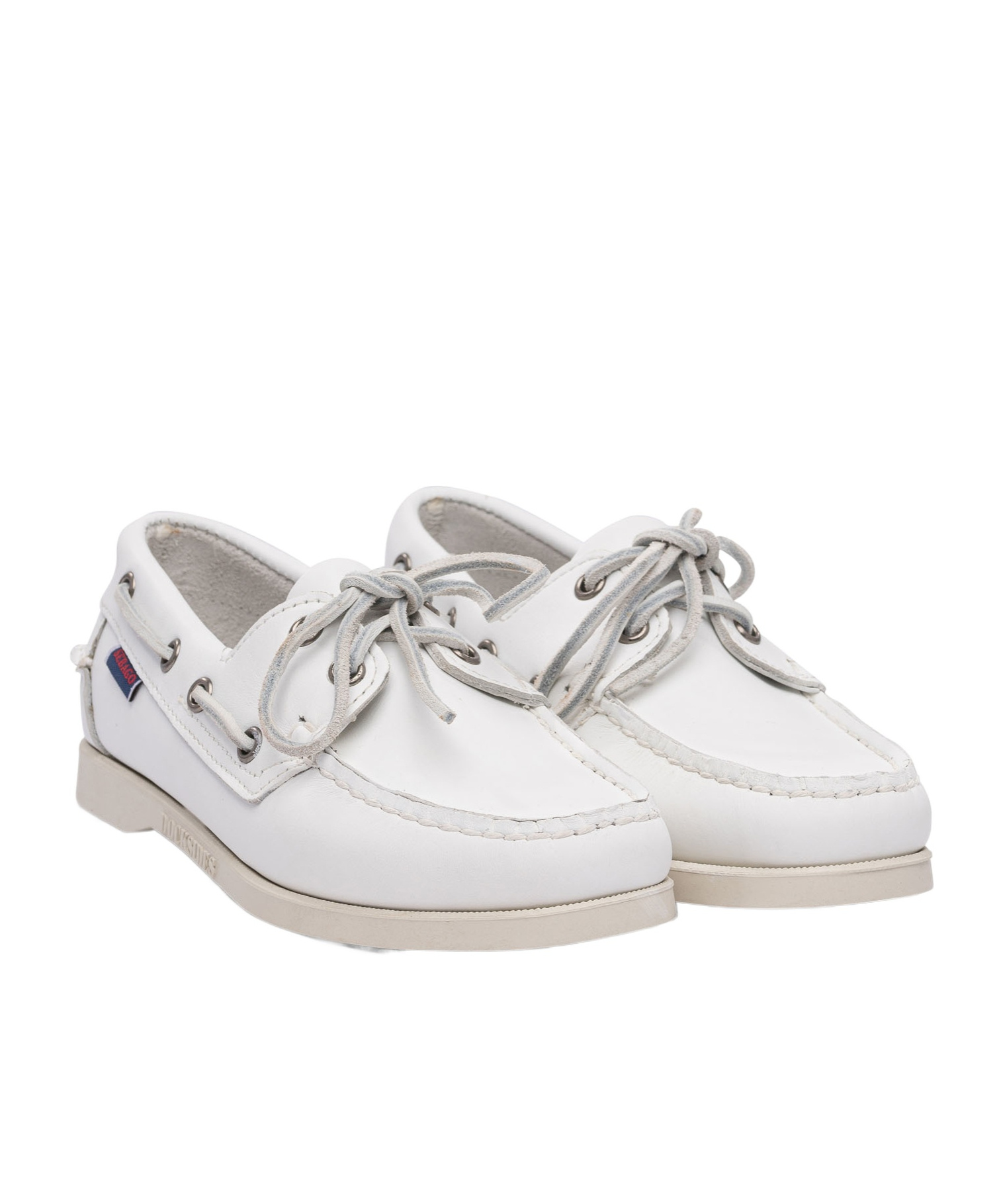 Sebago Slip-on Shoes With Rubber Sole And Metal Eyelets In White