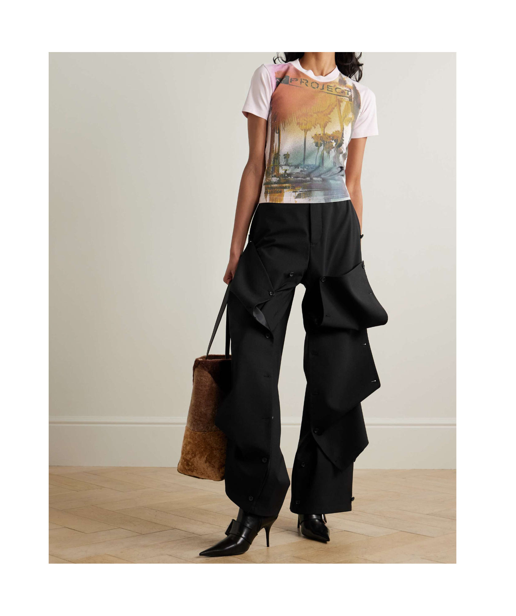 Y/project Detachable-panel Trousers In Black