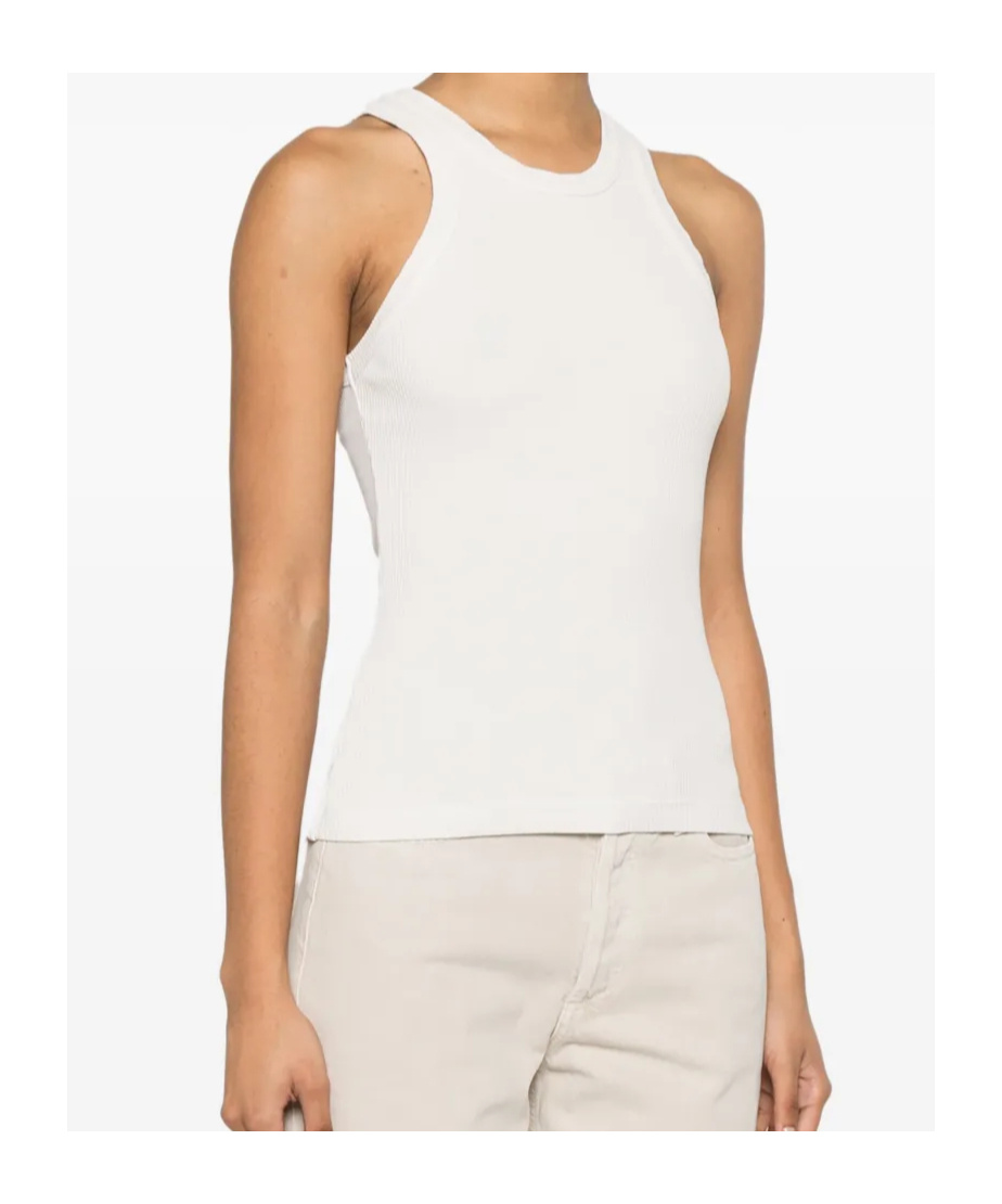 Agolde Rayne Ribbed-knit Tank Top In White