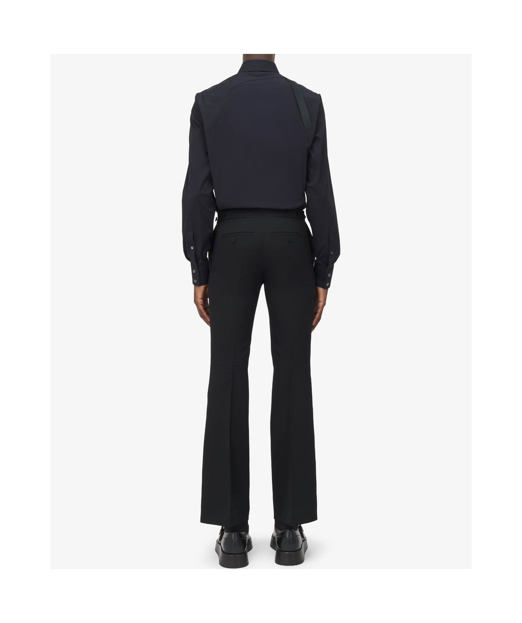 Alexander Mcqueen Harnes Long Sleeved Shirt In Black