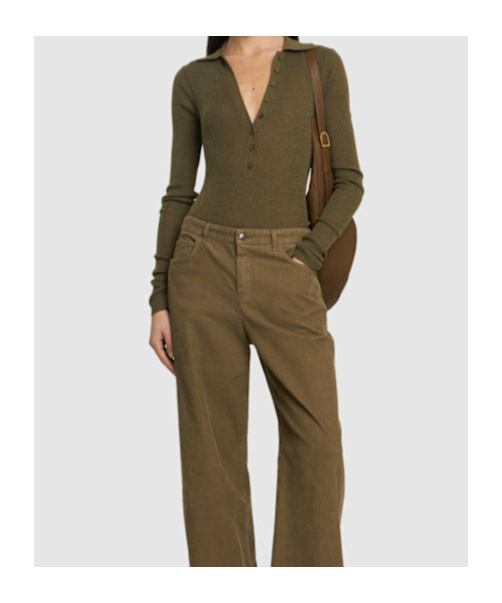 THE FRANKIE SHOP SOLANA WOOL BLEND POLO BODYSUIT