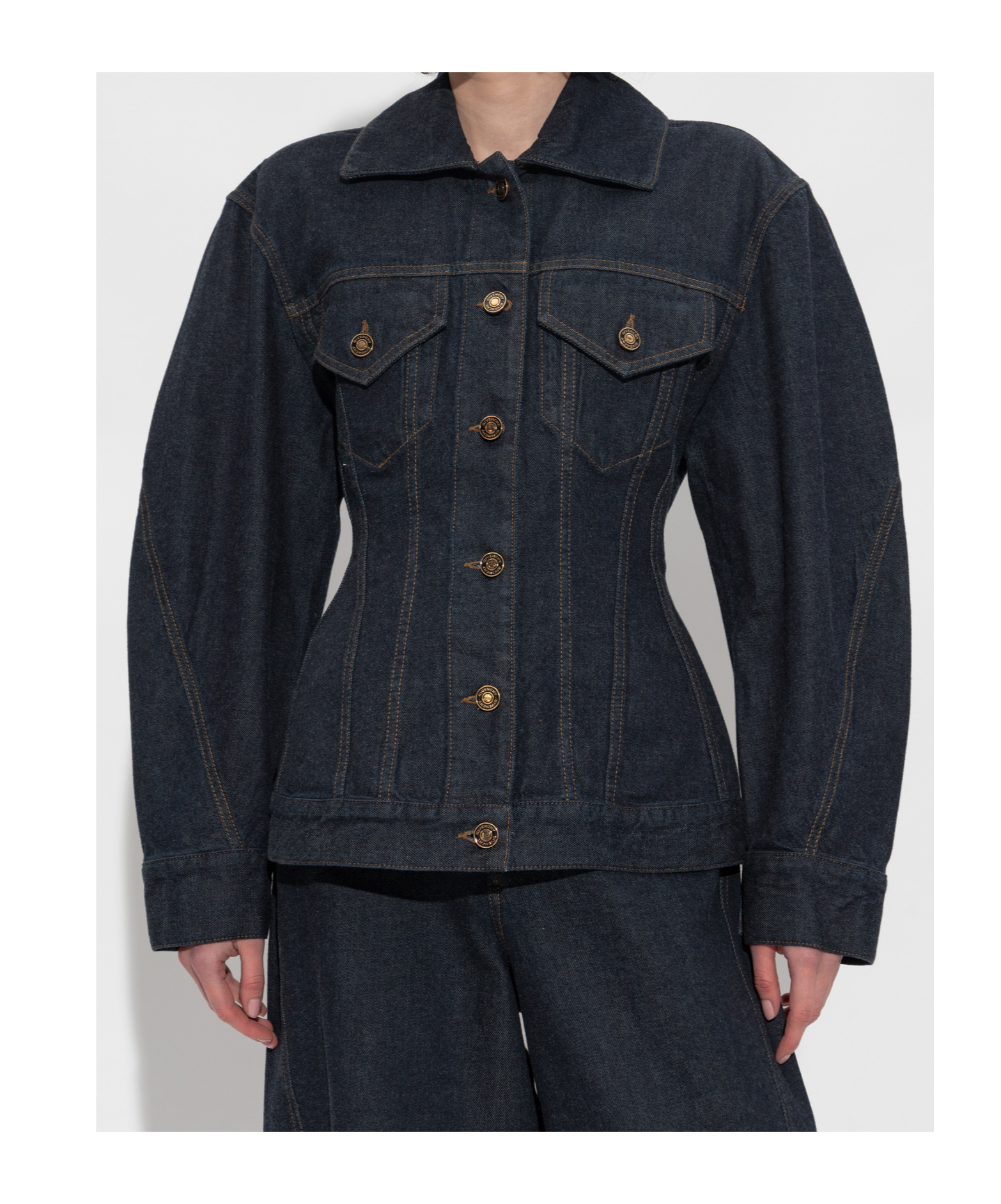 Givenchy Cocoon-sleeve Waisted Denim Jacket