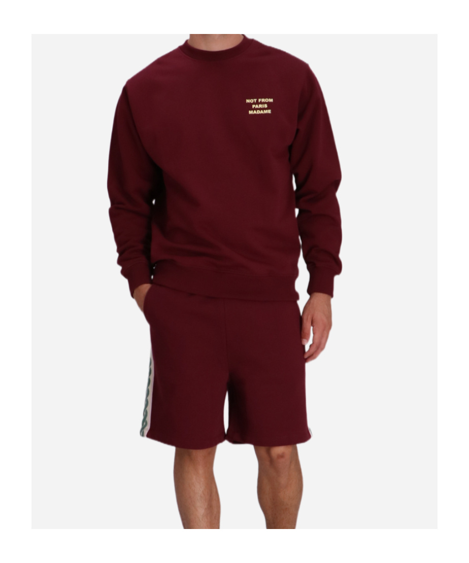 Drôle De Monsieur Drole De Monsieur Sweatshirt Not From Paris Madame In Burgundy