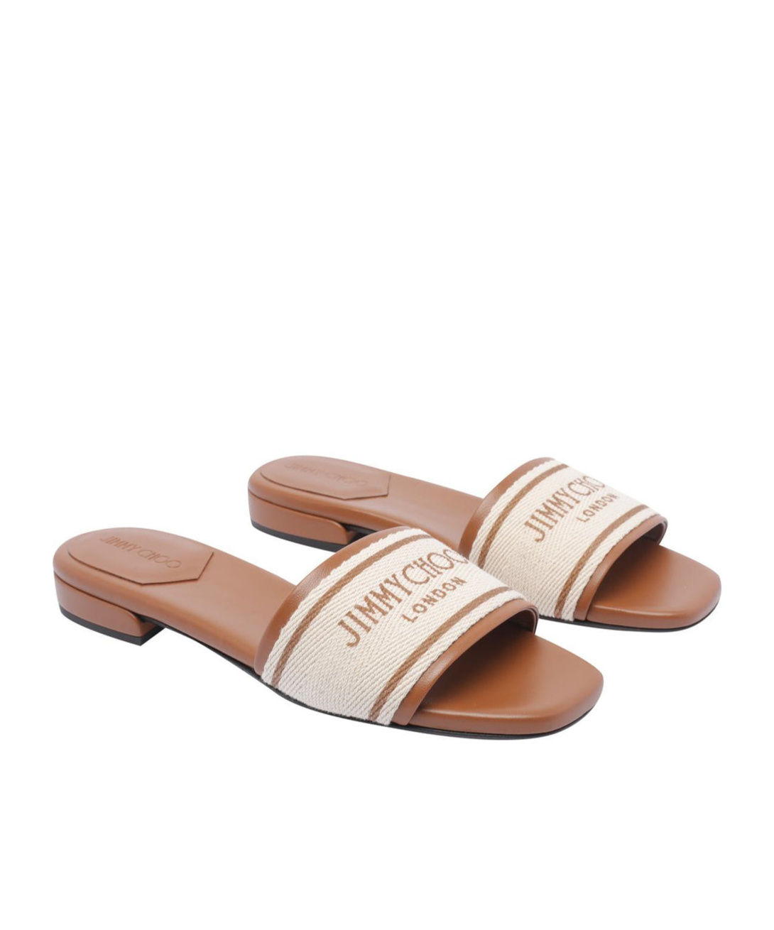 Jimmy Choo Joa Leather Flat Sandals With Round Toe