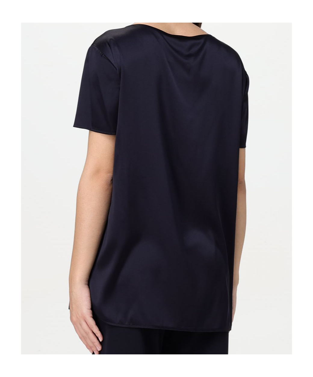 Max Mara Round Neck Short Sleeve T-shirt In Black