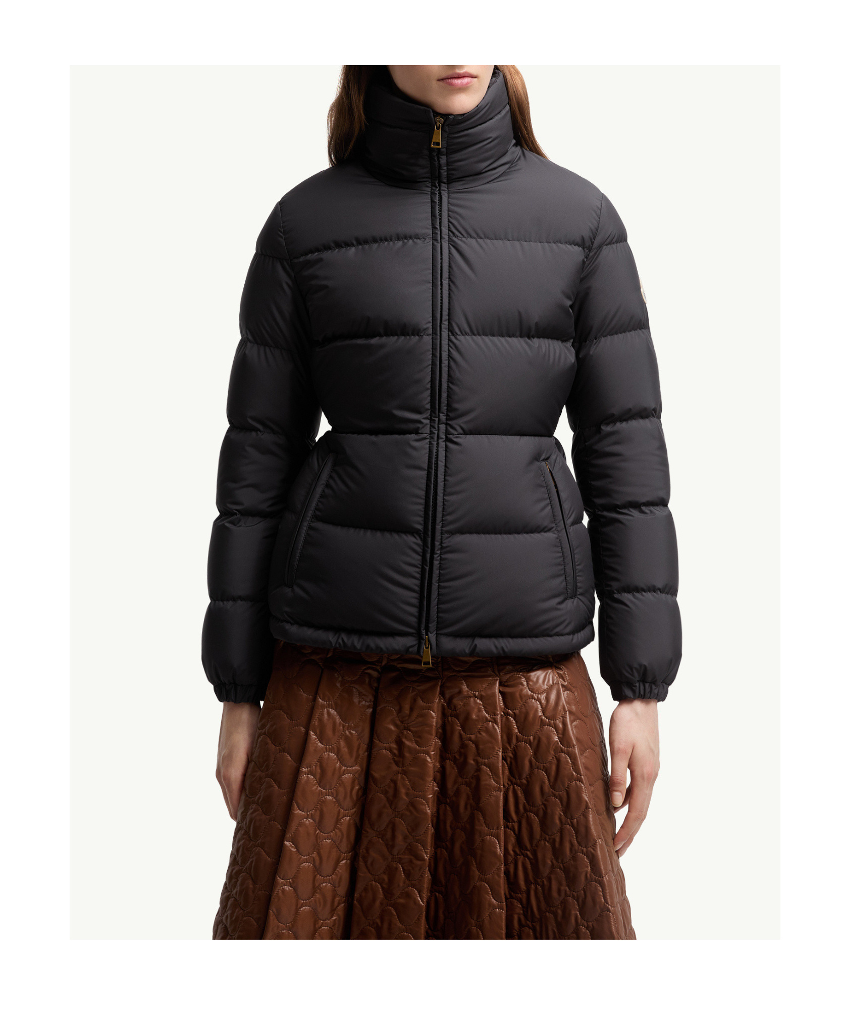 Moncler Agneux Square-quilted Hooded Short Down Jacket In Blue