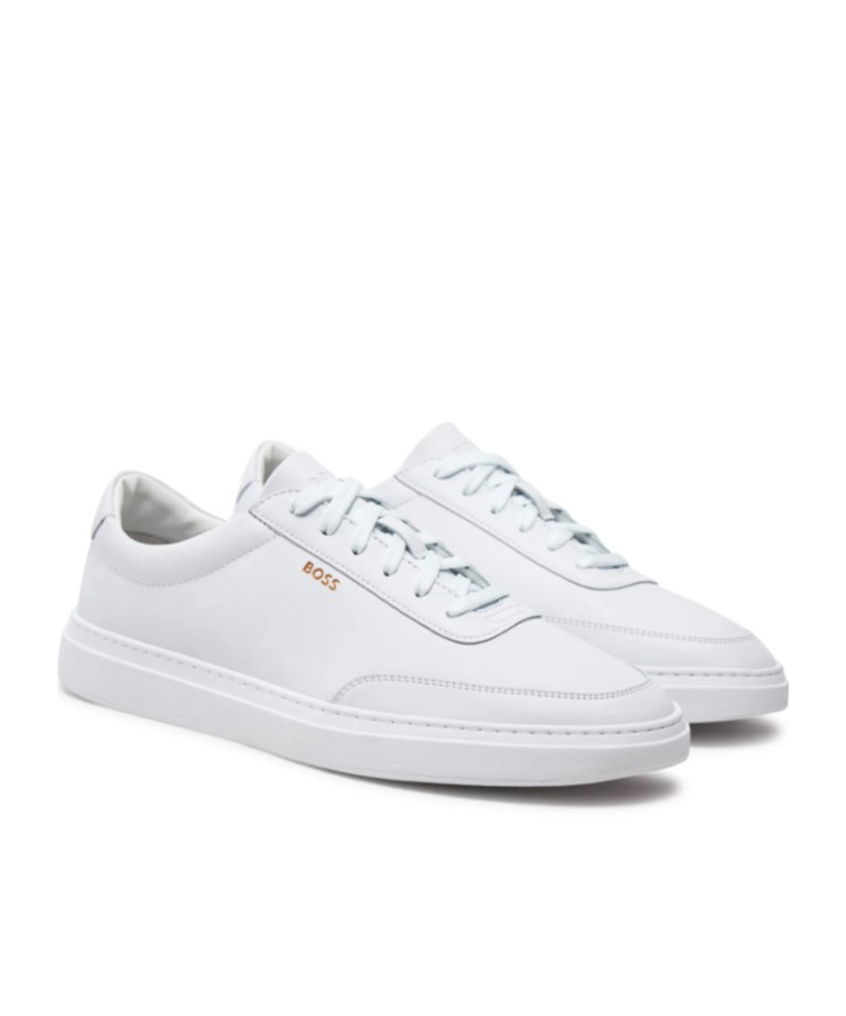 Hugo Boss Leather Sneakers In White