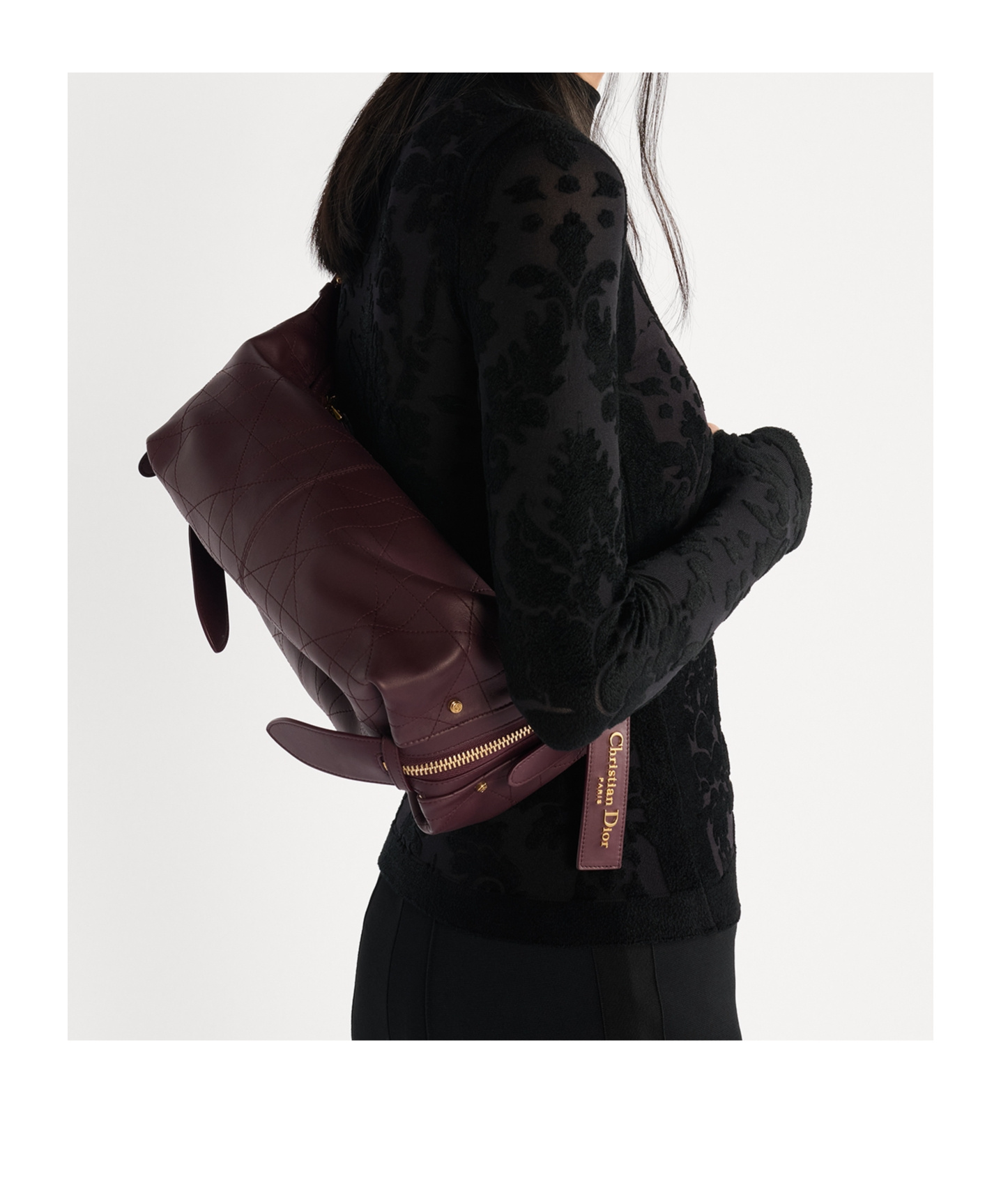 Dior Medium D-journey Bag In Vintage Smooth Calfskin In Burgundy