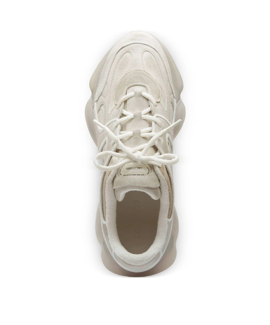 Axel Arigato Eris White Sneaker With Side Logo Lettering And Panel Design In Suede Man In Neutral