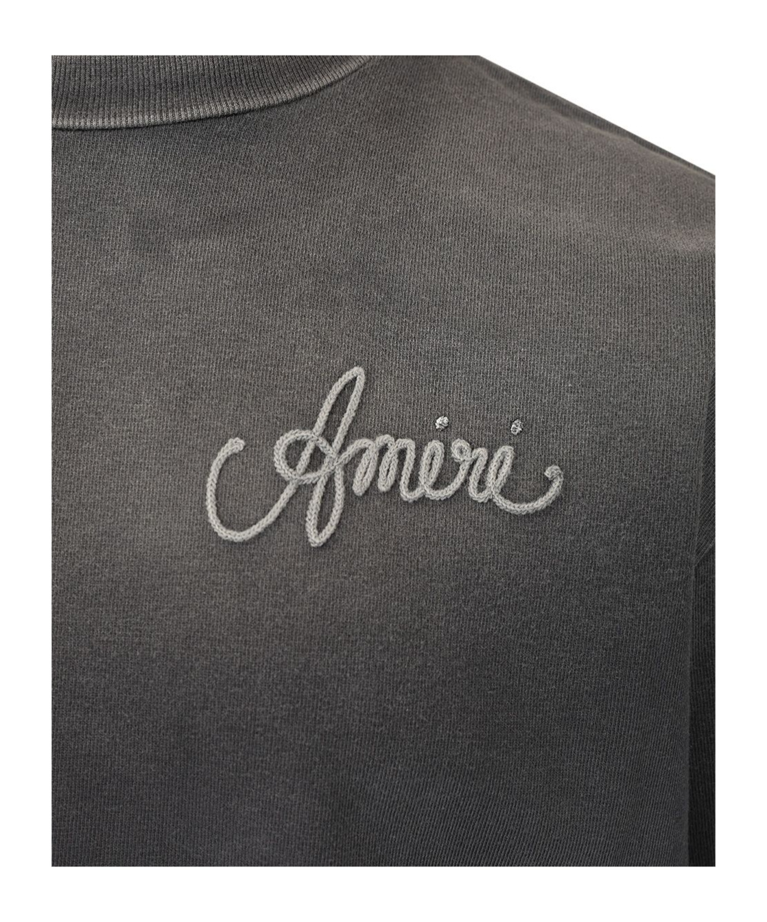Amiri Black Crewneck T-shirt With Logo Lettering On Front And Rear