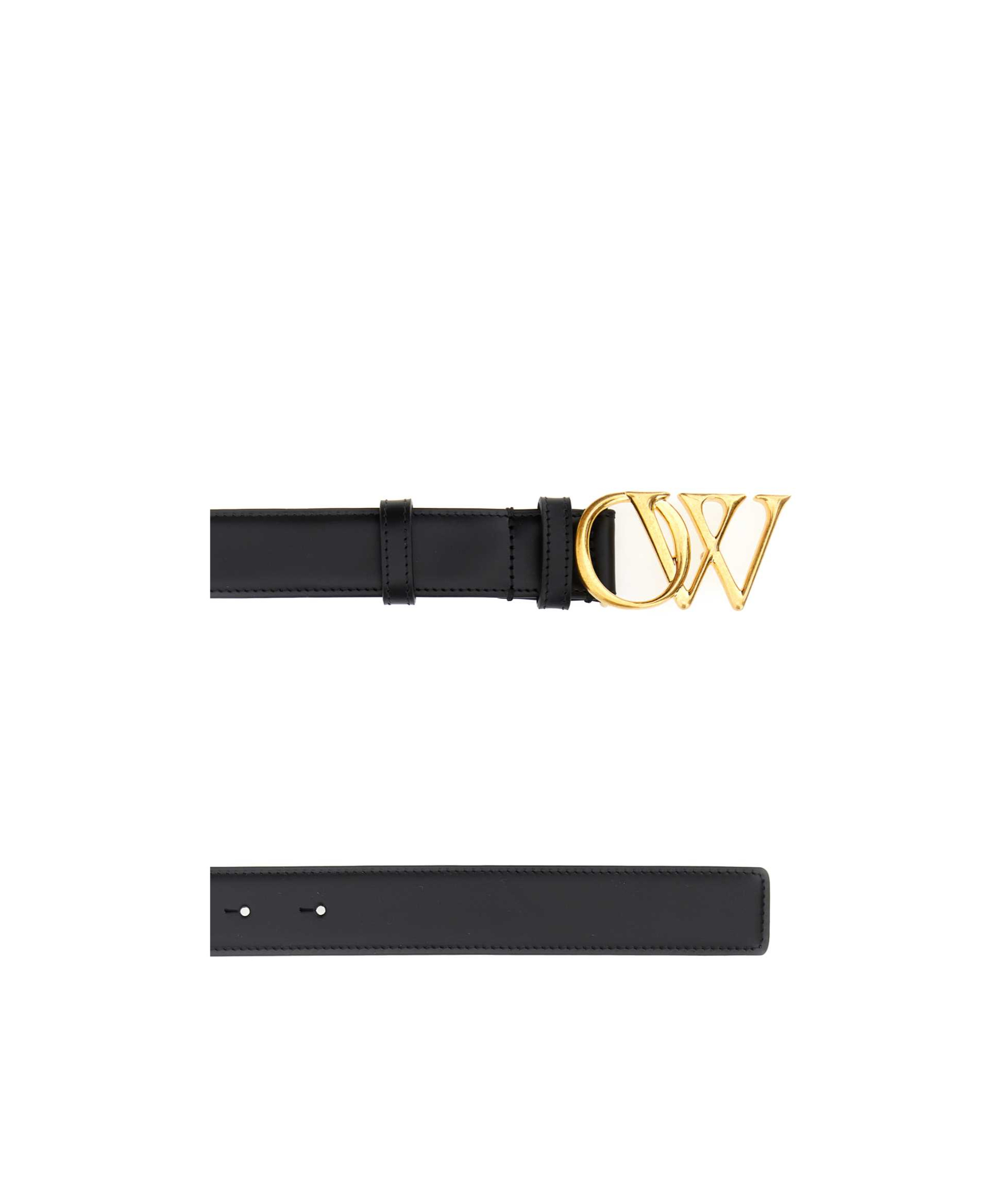Off-white Logo Plaque Belts In Black