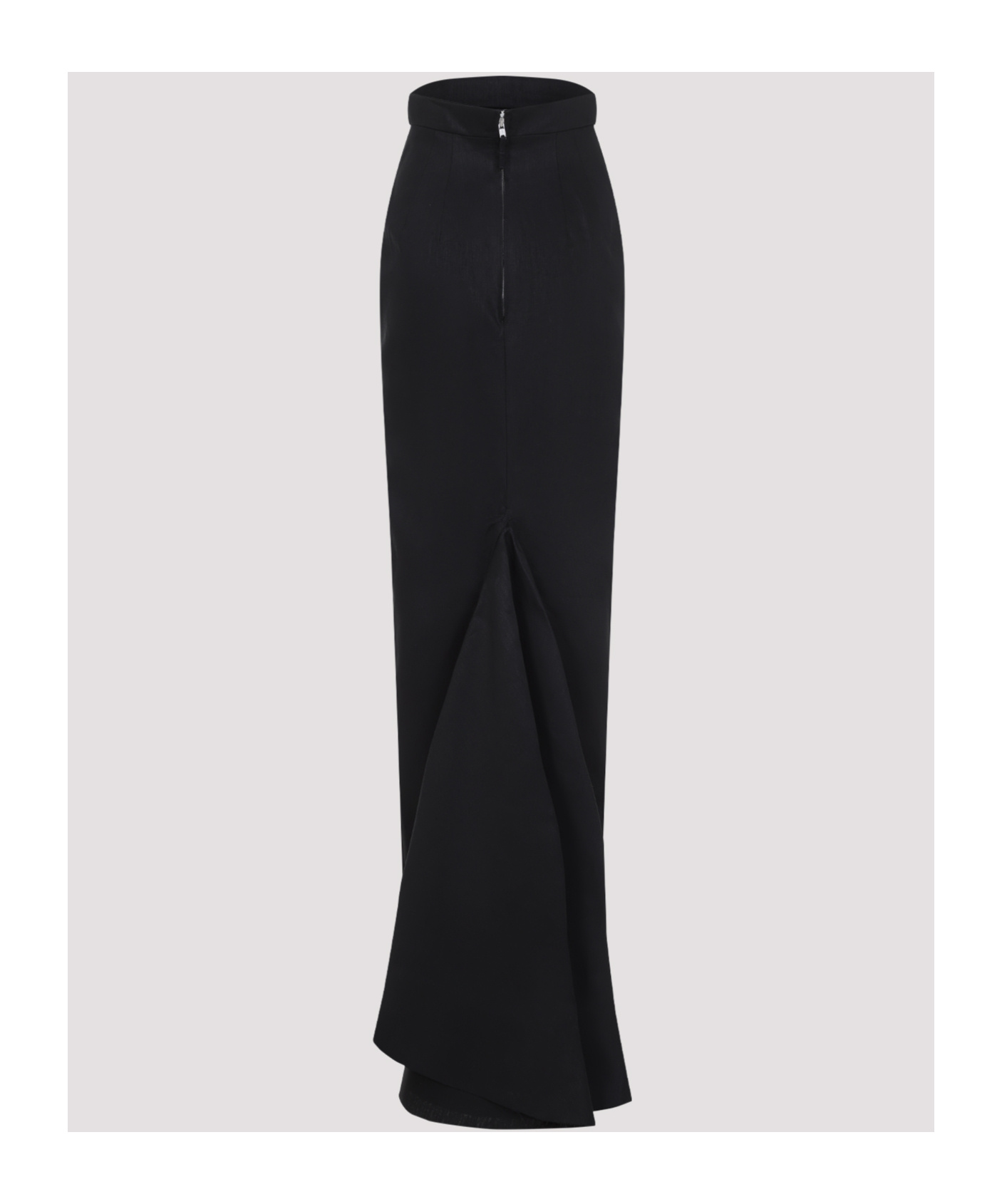 Rick Owens Lido Linen Twill Mermaid Maxi Skirt In Black