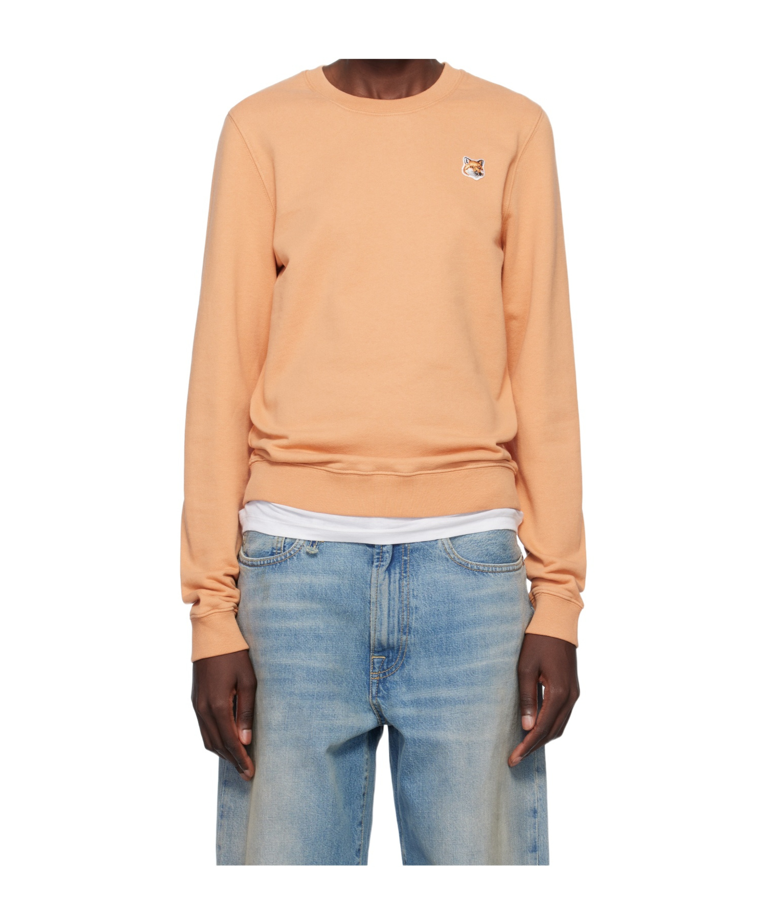 MAISON KITSUNÉ ORANGE FOX HEAD PATCH REGULAR SWEATSHIRT