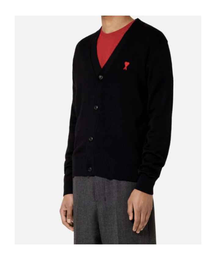 Ami Alexandre Mattiussi Ami Paris Ami Paris De Coeur Cardigan In Black