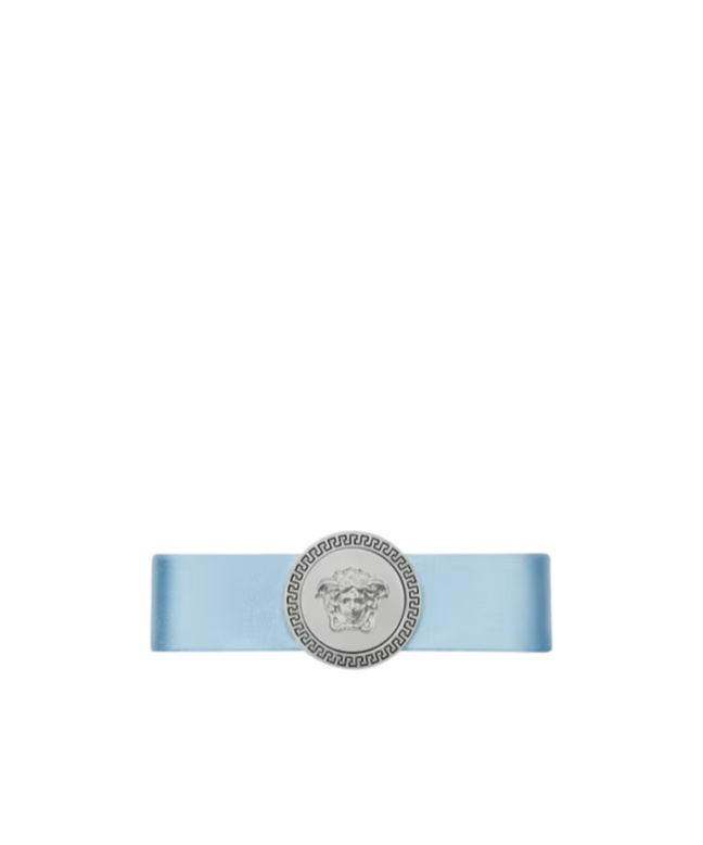 Versace Gianni Ribbon Hair Clip In Blue