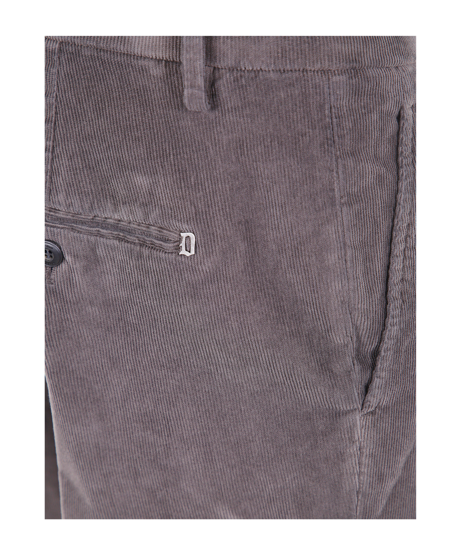 Dondup Corduroy Cuffed Trousers In Gray