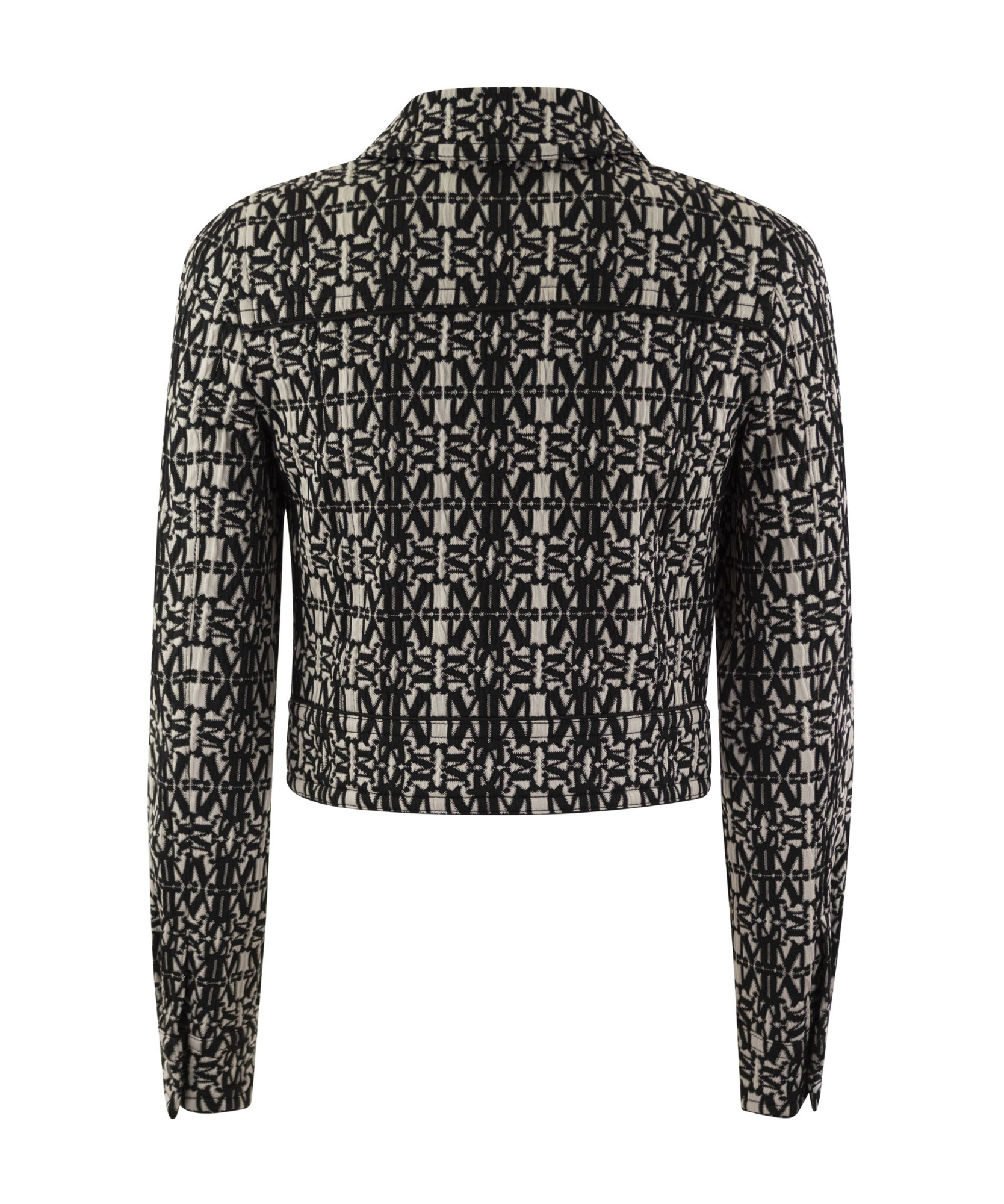 Max Mara Black Tony Monogram-pattern Cropped Jacket In Black