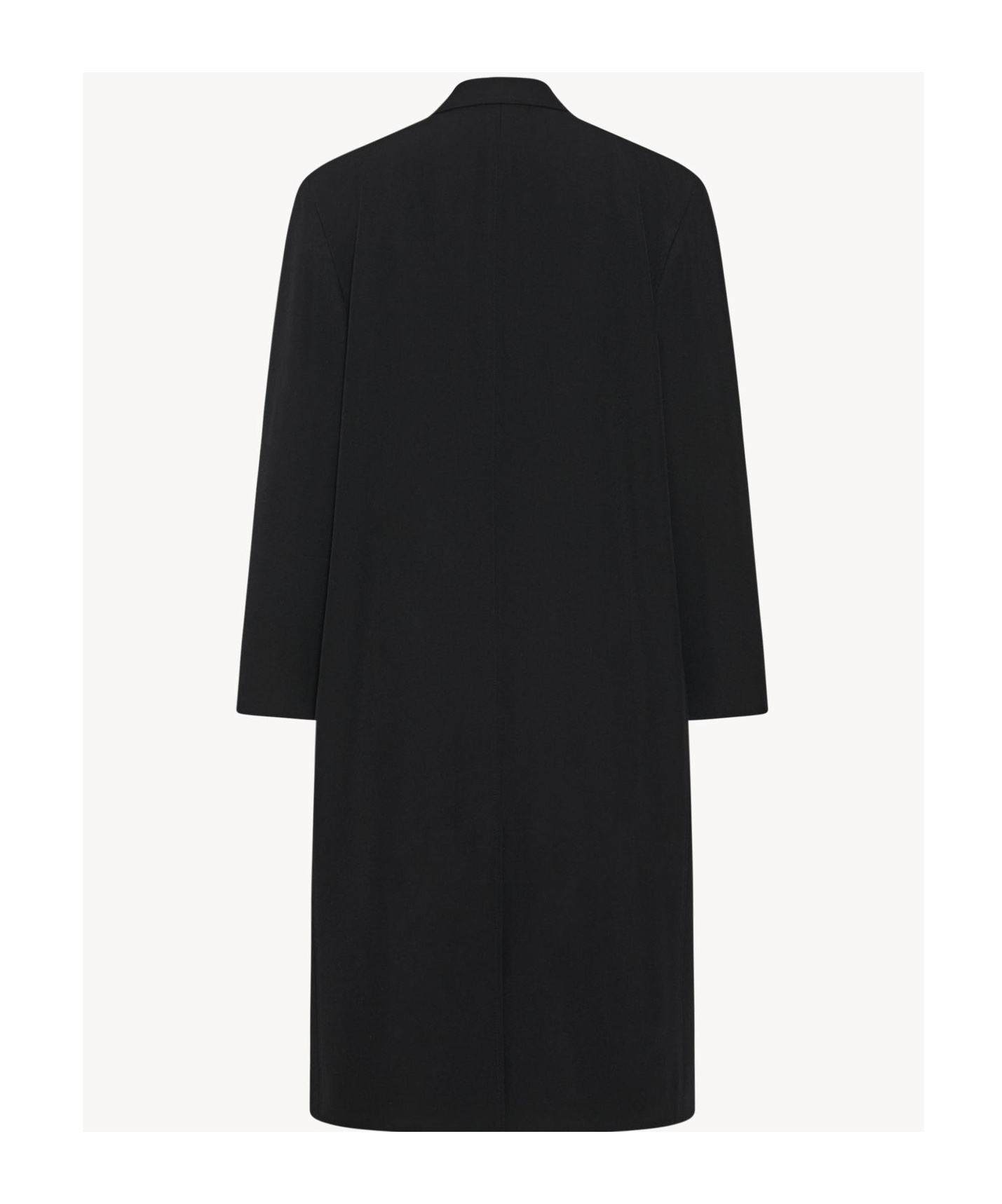 The Row Long-sleeved Wool Coat In Black