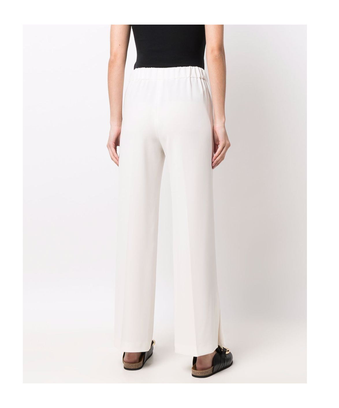 Shop Alberto Biani High-waist Wide-leg Trousers In White