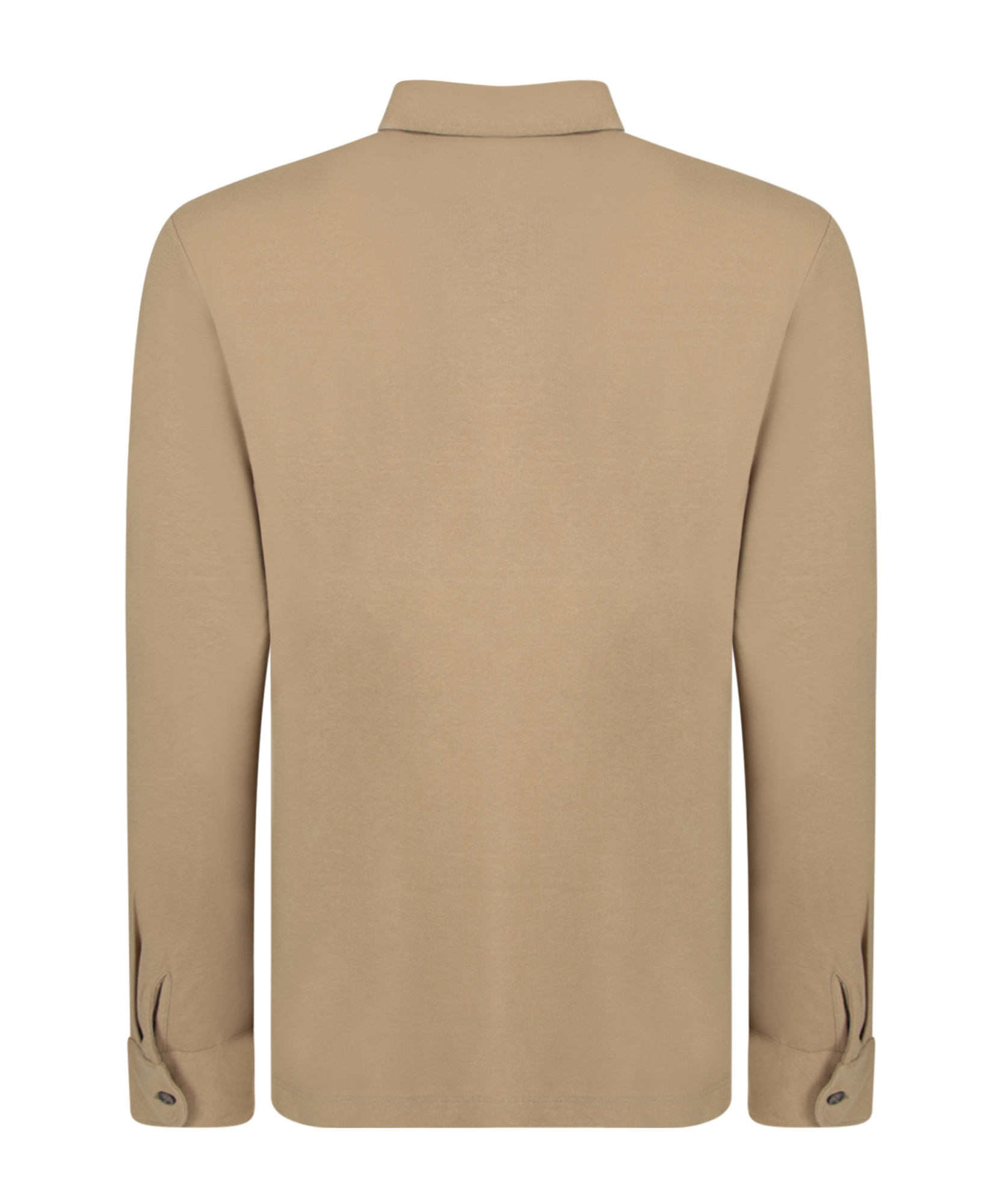 Zanone Burnt Crepe Long Sleeve Polo Shirt In Nude