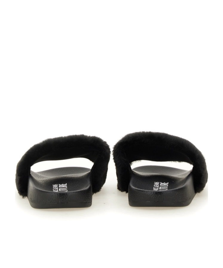 Versace Jeans Open-toed Slippers In Black
