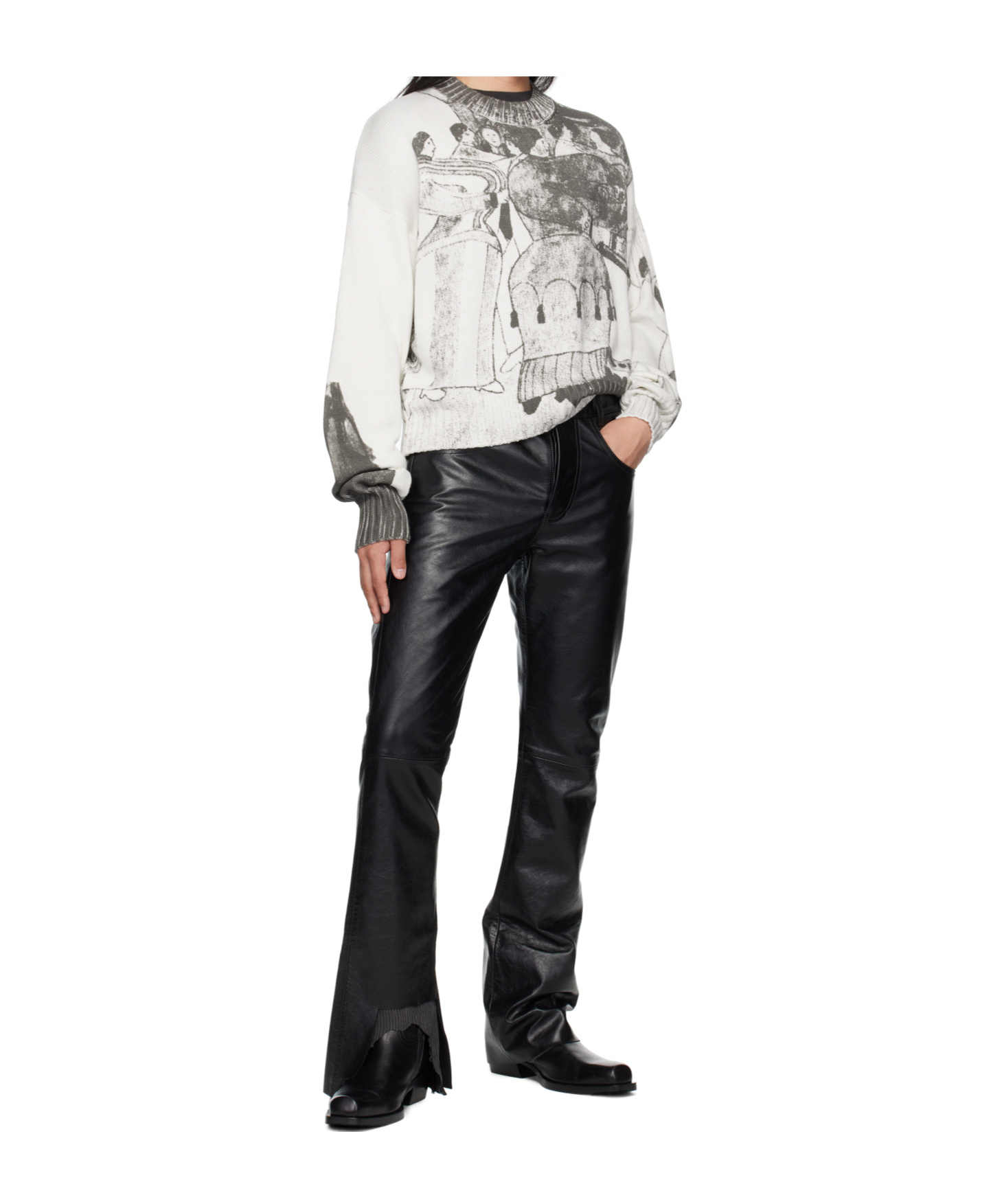 Enfants Riches Deprimes The Ballroom Dance Knitted Sweater In White