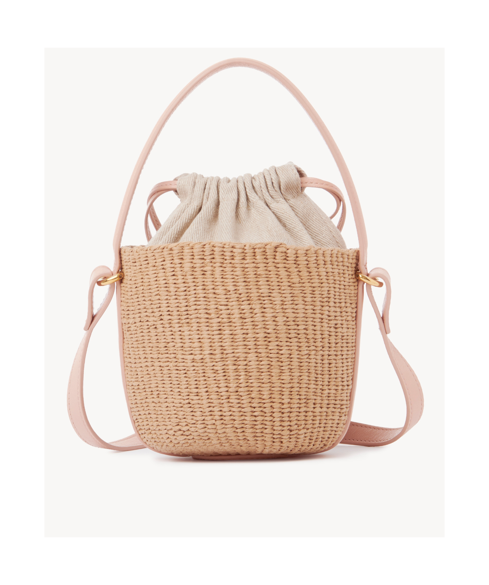 Chloé Pink Mini Horse Medal Basket Bag In Nude