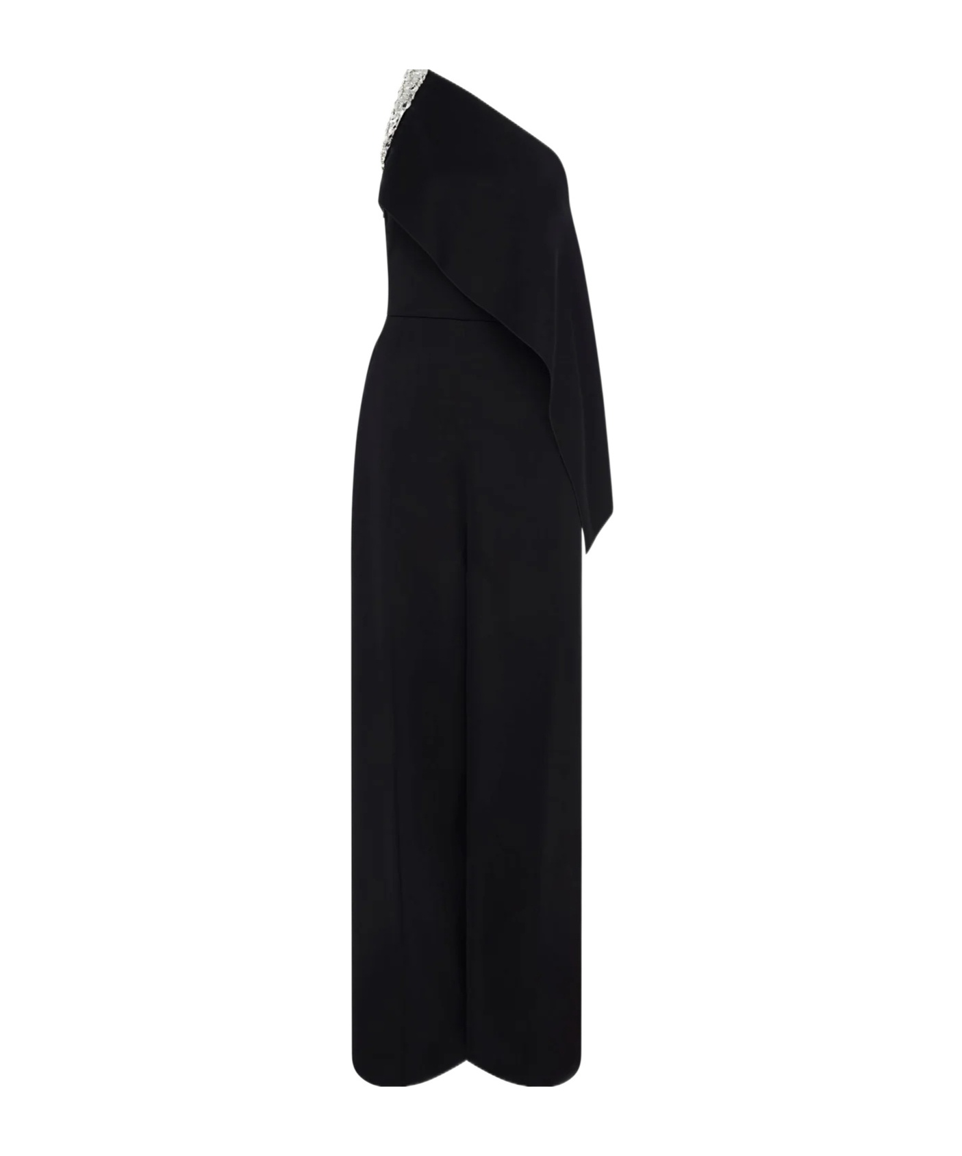 DAVID KOMA CRYSTAL CLAW EMBR DETAIL DRAPED JUMPSUIT