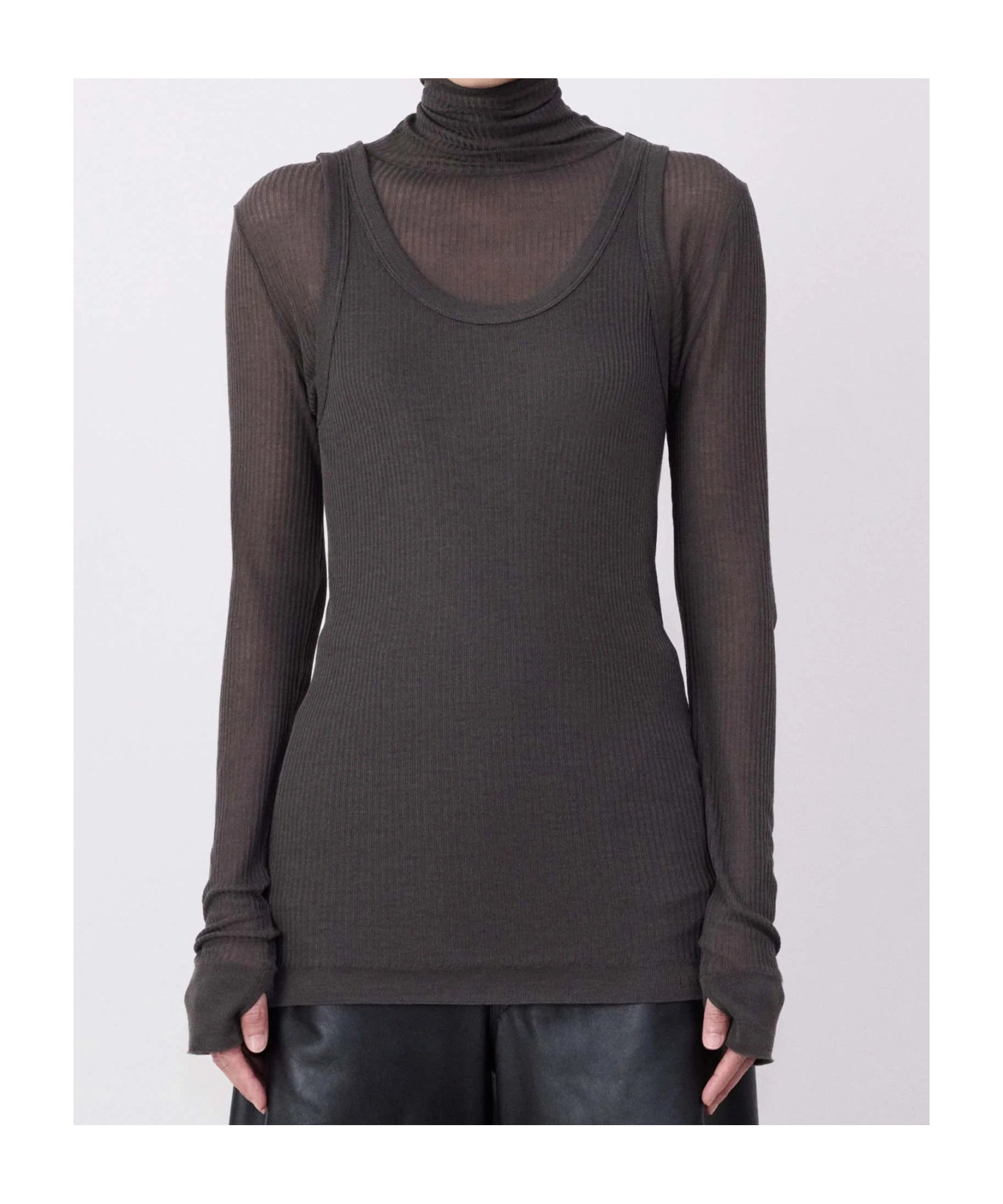 Shop Lemaire Seamless Ribbed Tank Top In Black