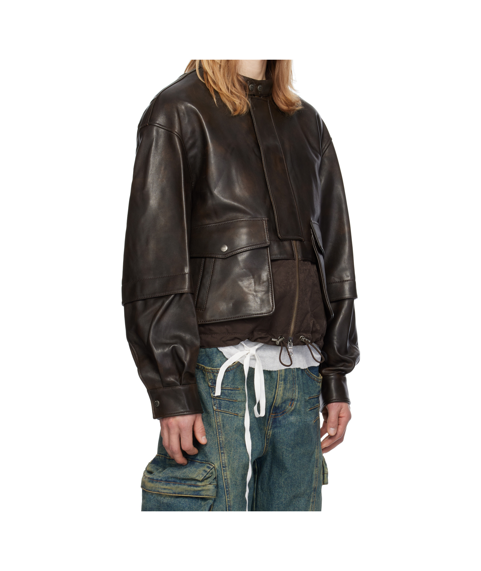 Andersson Bell Long-sleeved Leather Jacket In Black