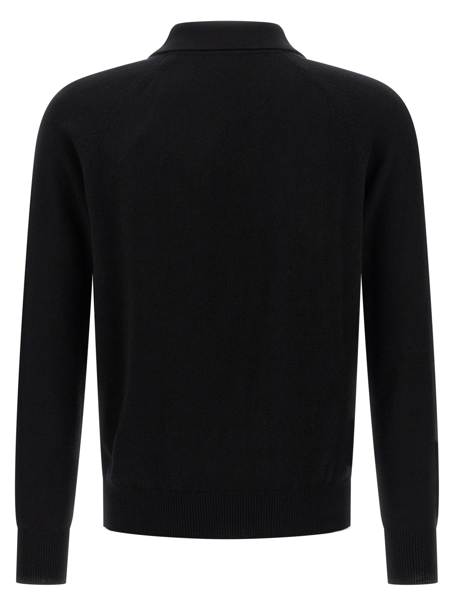 Saint Laurent Wool Polo Shirt Cuffs Ribbed In Blue