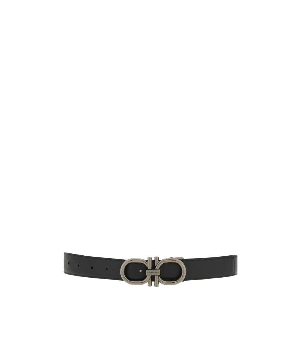 Ferragamo Reversible And Adjustable Gancini Belt In Black