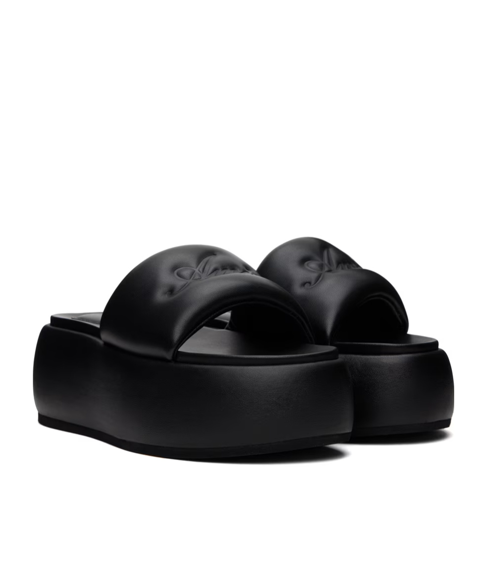 AMIRI SCRIPT PLATFORM OPEN-TOED SLIPPERS
