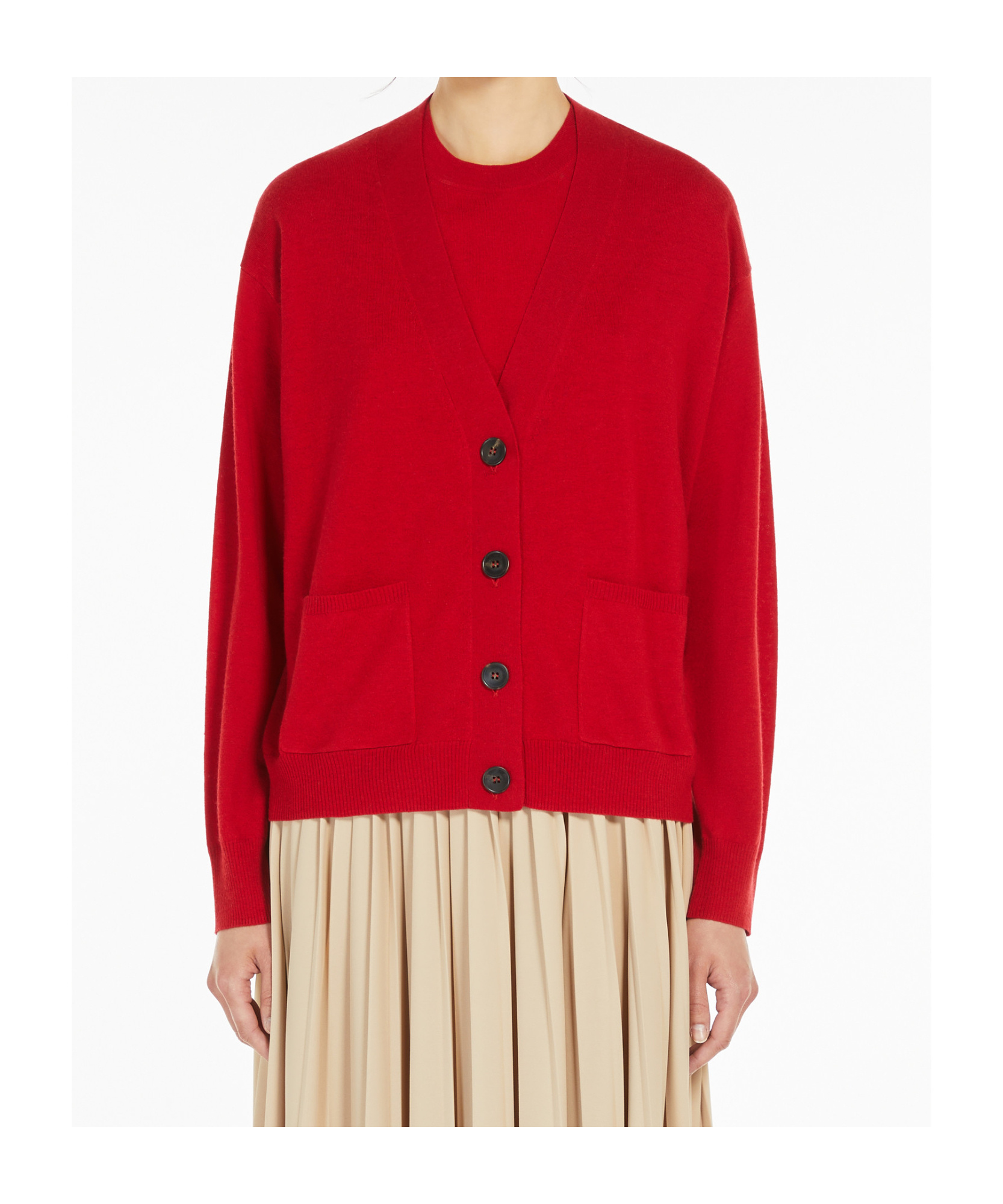 Weekend Max Mara Two-piece Combination Ribbed Sweater In Red