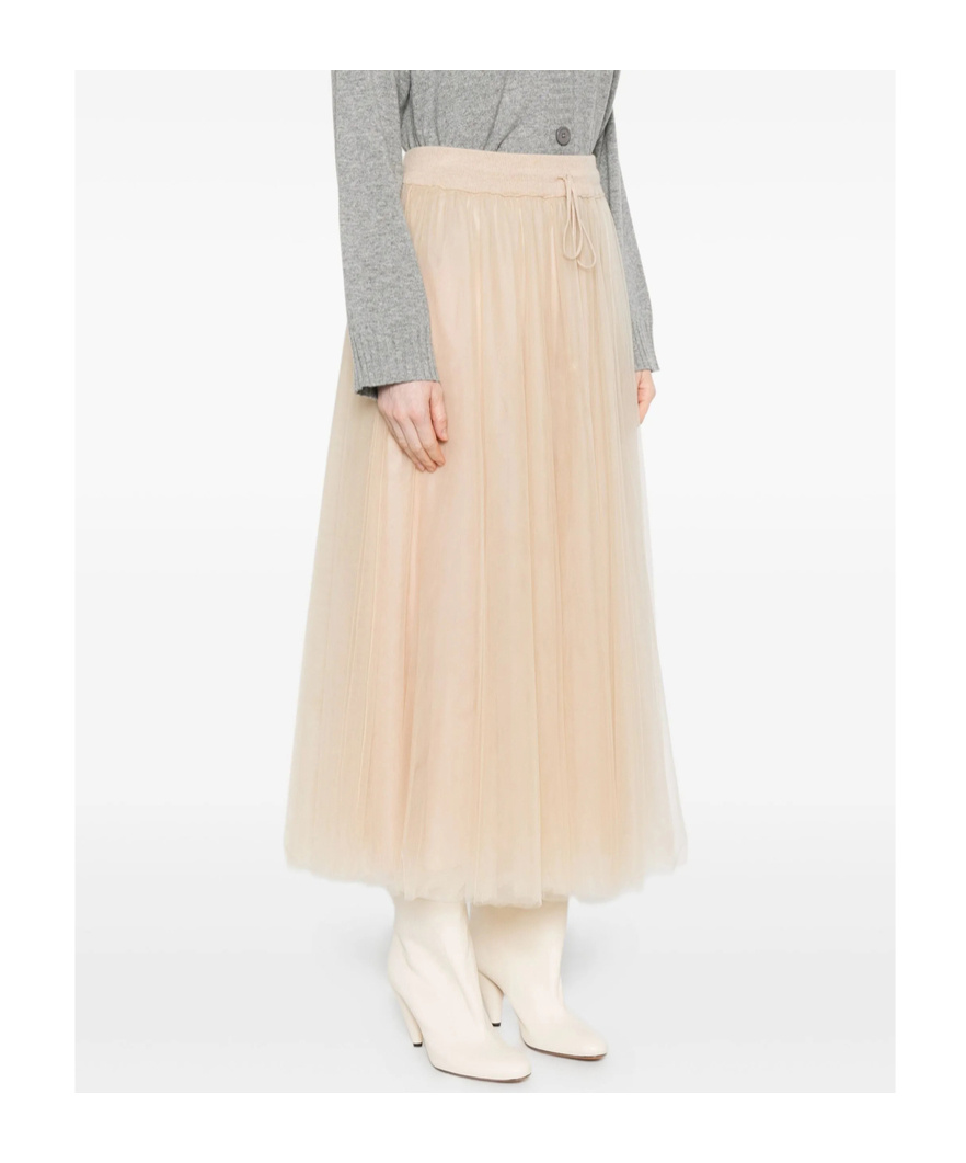 Fabiana Filippi Pleated Drawstring Skirt In Neutral