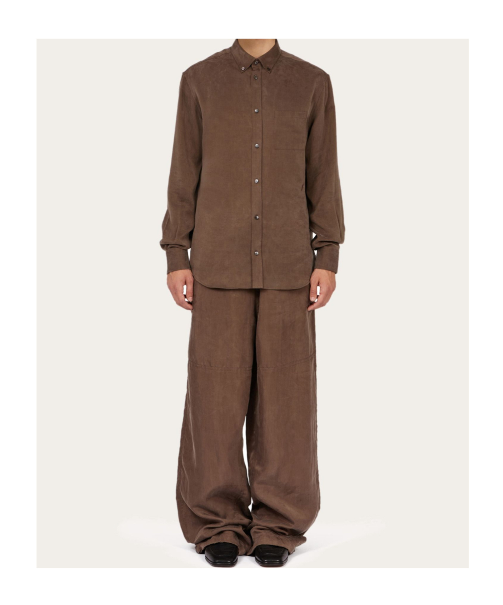 Ferragamo Long-sleeved Shirt In Brown