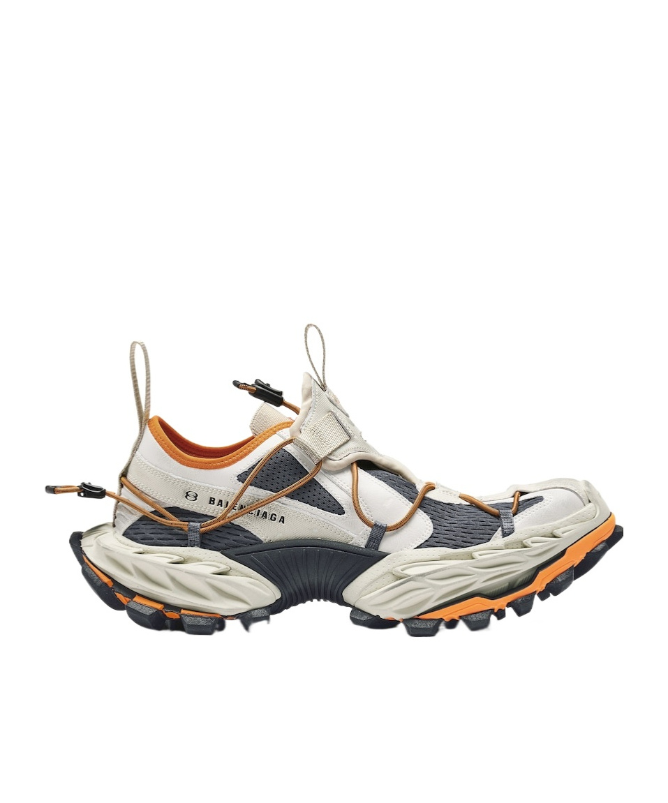 Balenciaga Multicolor Synthetic Leather And Mesh Hike Sneakers In White