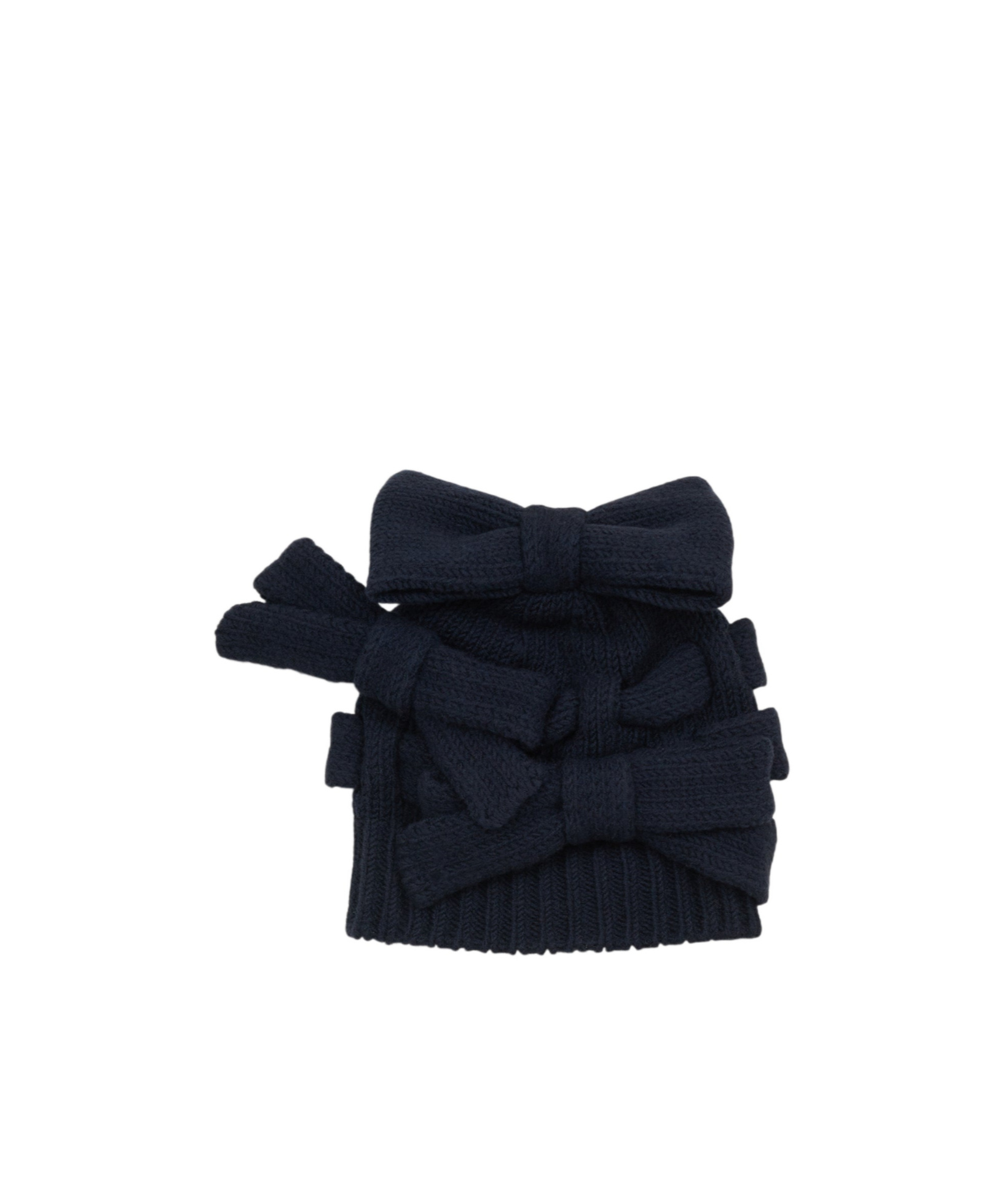 Comme Des Garçons Bow Knitted Hat In Blue