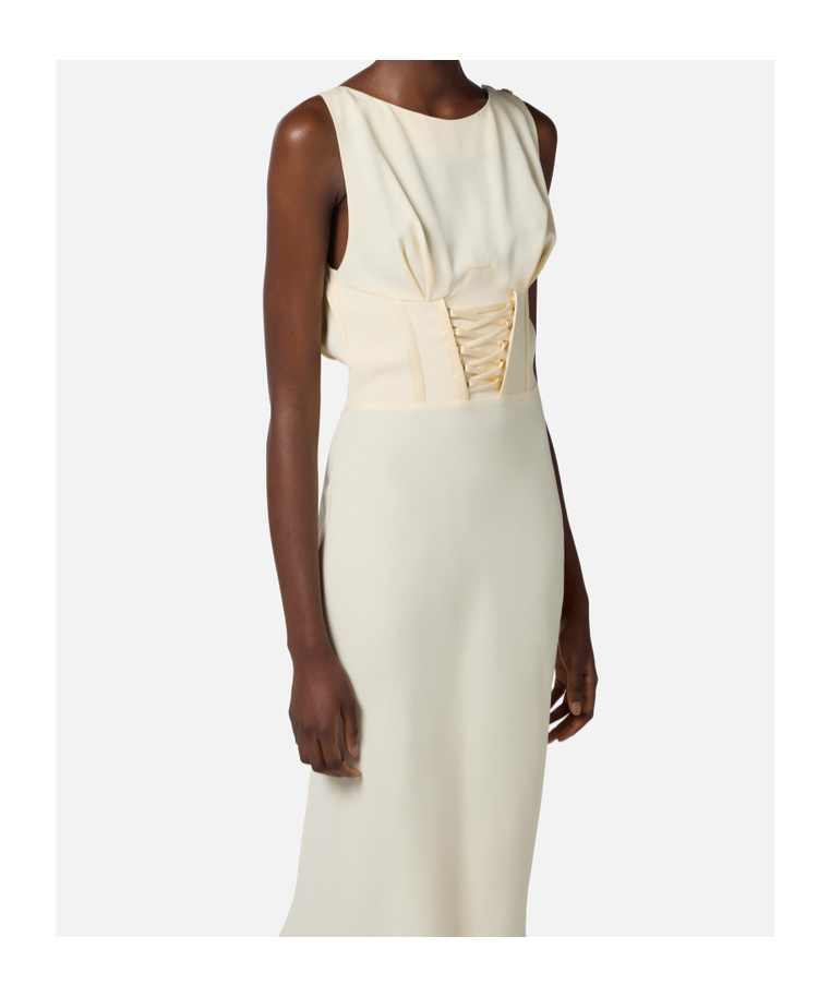 Shop Elisabetta Franchi Corset-detailing Dress In White