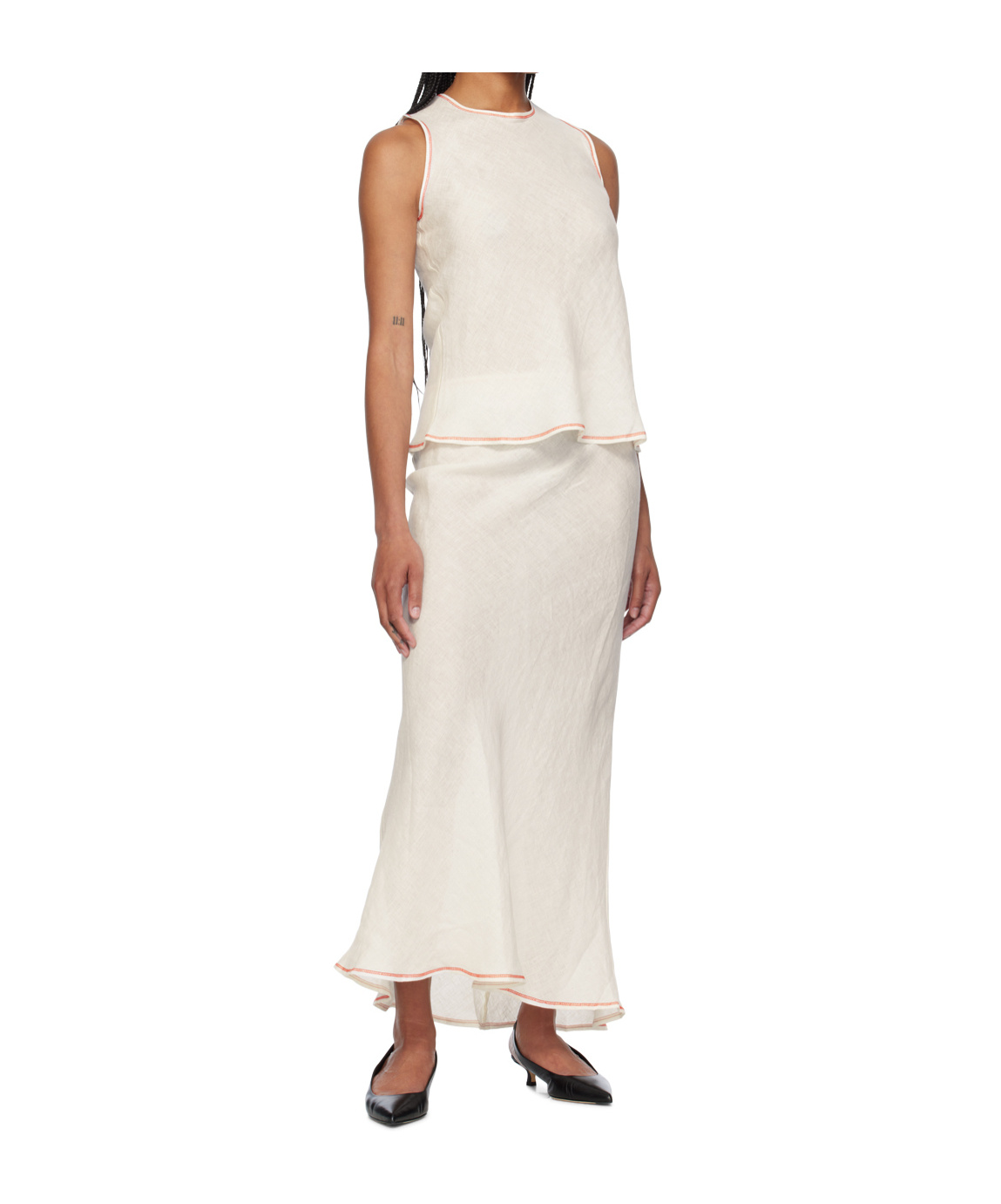 Baserange Off-white Dydine Maxi Skirt In White